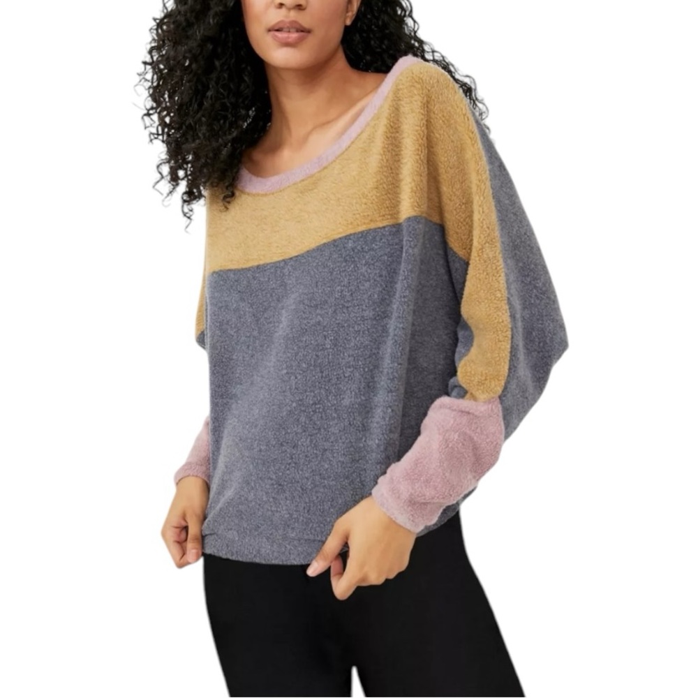Free People Intimately Free Blue Monday Fleece Pullover size S